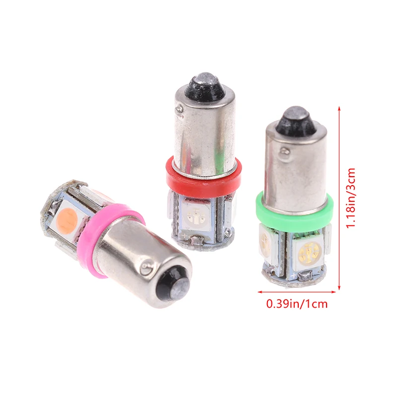 Ampoule d'indicateur de voiture BA9S 5050 5SMD LED DC12V, ampoule à vis bricolage, auto, camion, moto, ampoules de signal d'iode, 5 pièces