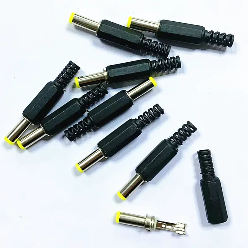 5.5mm x 2.5mm DC Power Plugs Male Barrel Connectors Black 10pcs