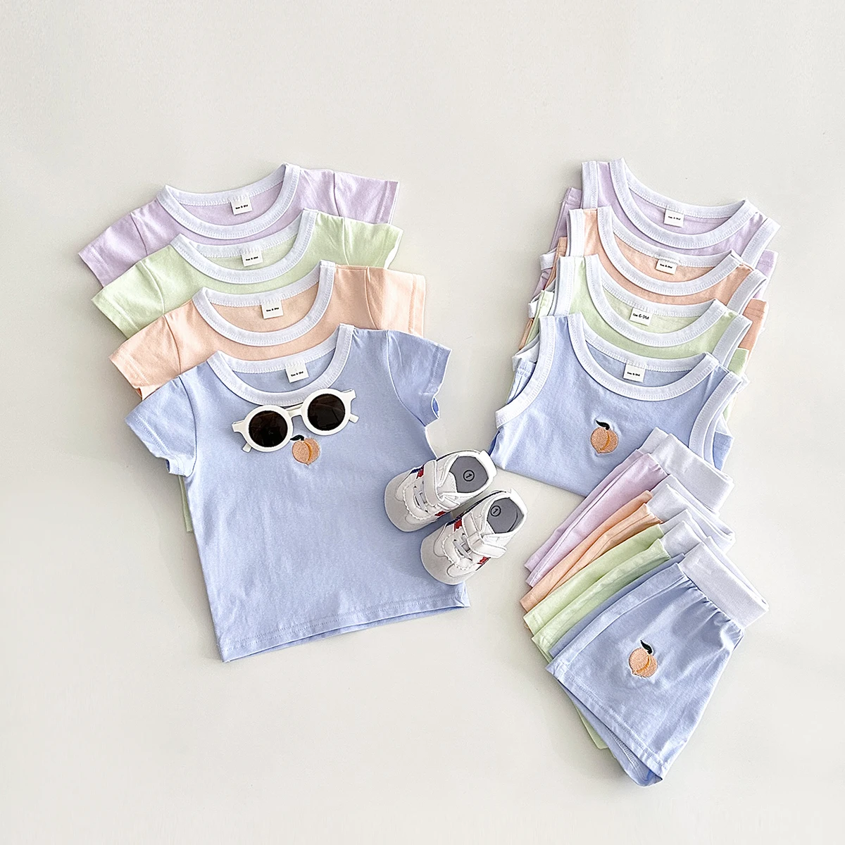 

Summer Infant Kids Baby Set Fruit print Cotton Fashion Vest Short Sleeved T-shirt+shorts 3Pcs Boys Girls Clothing Newborn 1-3Y