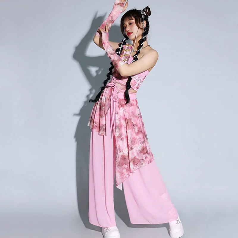جديد Kpop مجموعة ملابس رقص الجاز النساء الوردي جوجو راقصة وتتسابق النمط الصيني دعوى المغني DJ مرحلة الأداء الملابس BL17074 #4