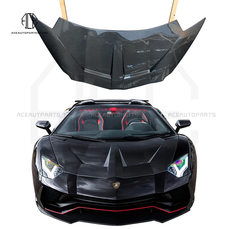 

Carbon Fiber Hood Bonnet For Lamborghini Aventador LP700 LP720 LP750 Front Engine Hood Cover 1016 Style Lp700 Modification