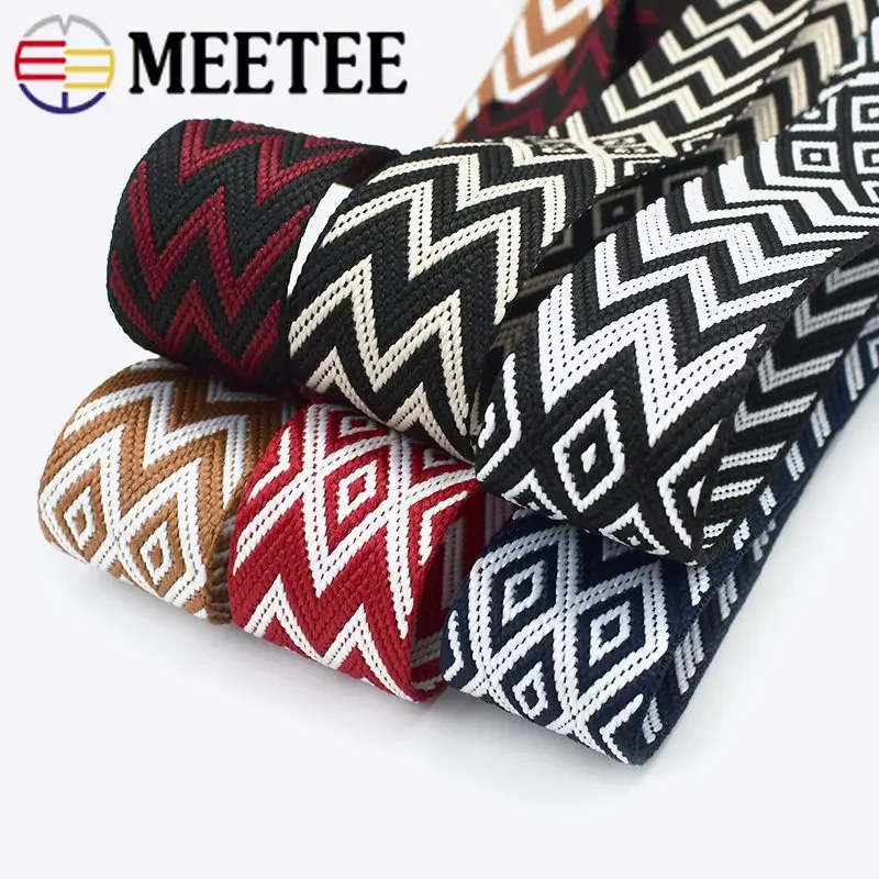 4M 2.2mm Thick 38/50mm Polyester Jacquard Webbing Canvas Ribbon for Strap Belt Tape Bag Backpack DIY Sewing Biasband Accessories