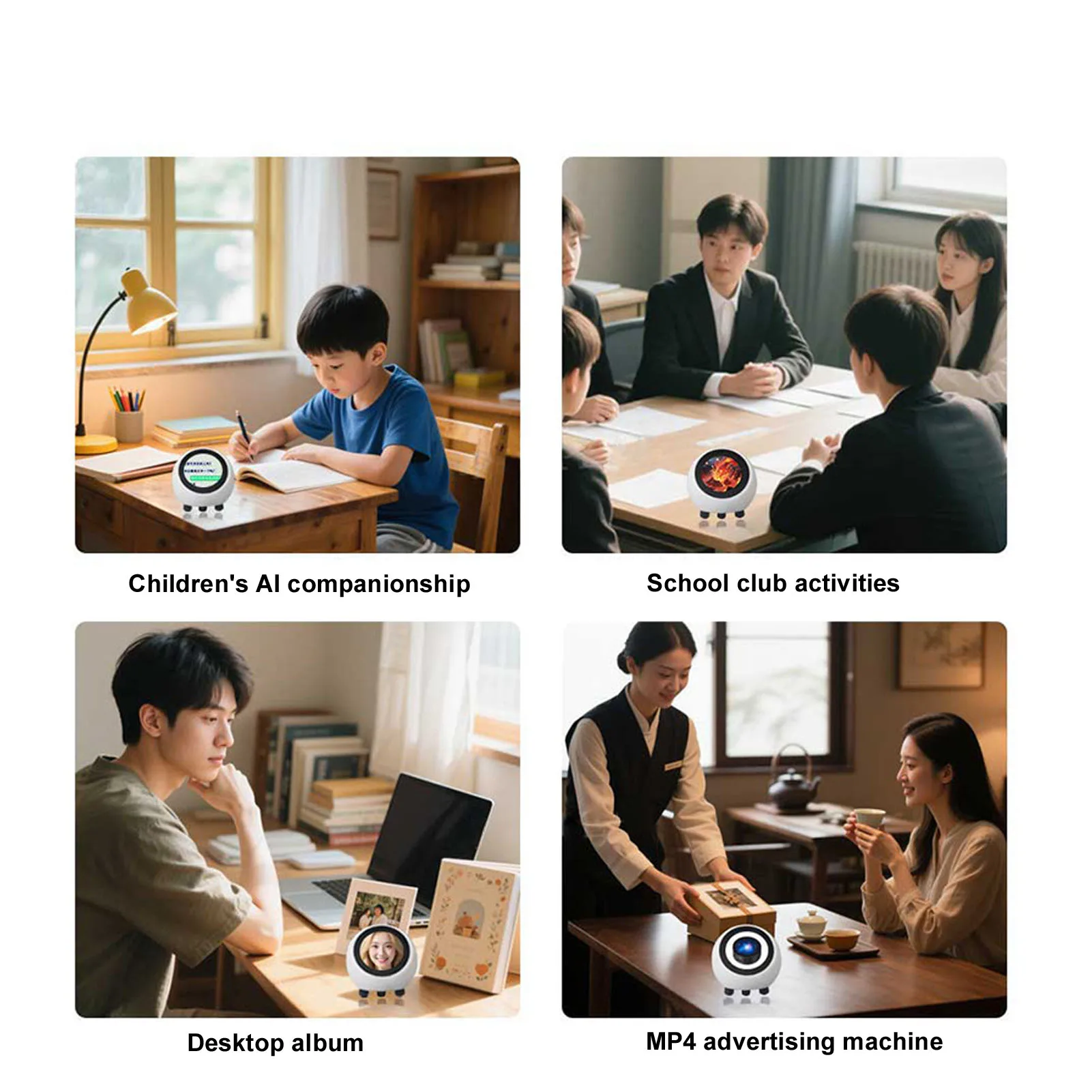 جديد AI بالطاقة الذكية روبوت التفاعلية الذكية الحديث روبوت WIFI الطقس على مدار الساعة 1.28 بوصة شاشة صوت الاستيقاظ للمدرسة المنزلية #4