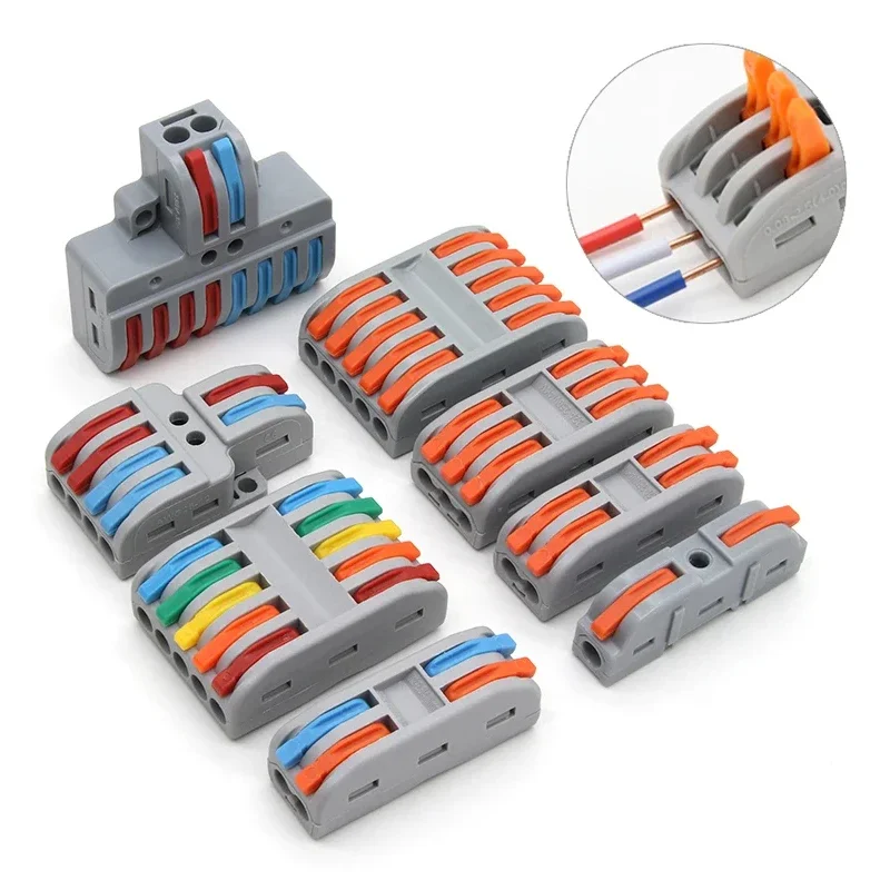 

5~100pcs Quick Wire Connectors Universal Compact Splicing Wiring Cable Connection 0.08-4.0mm2 Push-in Conductor Terminal