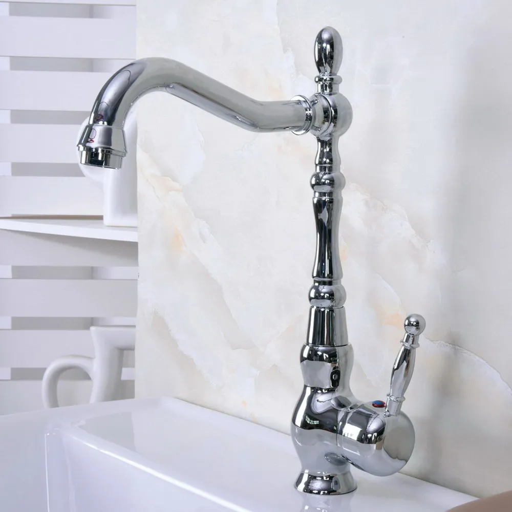 

Bathroom Single Handle Hole Hot Cold Water Mixer Taps Wash Basin Bathroom Kitchen Deck Mounted Basin Faucet Nnf931