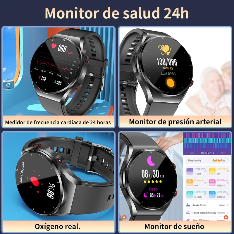 Inteligentny zegarek ze zdrowym poziomem cukru we krwi ECG + PPG precyzyjna temperatura ciała tętno inteligentny zegarek do monitorowania HRV