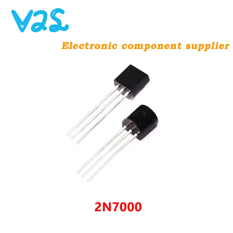 MOSFET de señal pequeña, Transistor de Canal N de 60 voltios TO-92 TO92 IC, 100% mAmps, 2N7000, nuevo, 20 piezas, 200