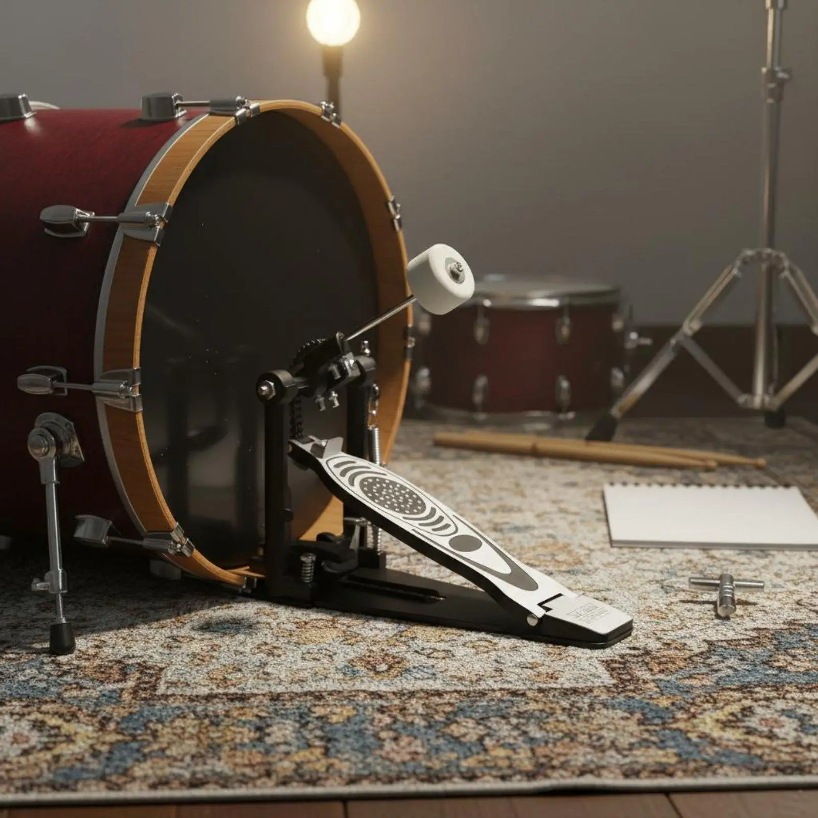 Drum Pedal Consistent Motion Chain Single Bass Pedal Drum Kit Accessory for Percussion Training