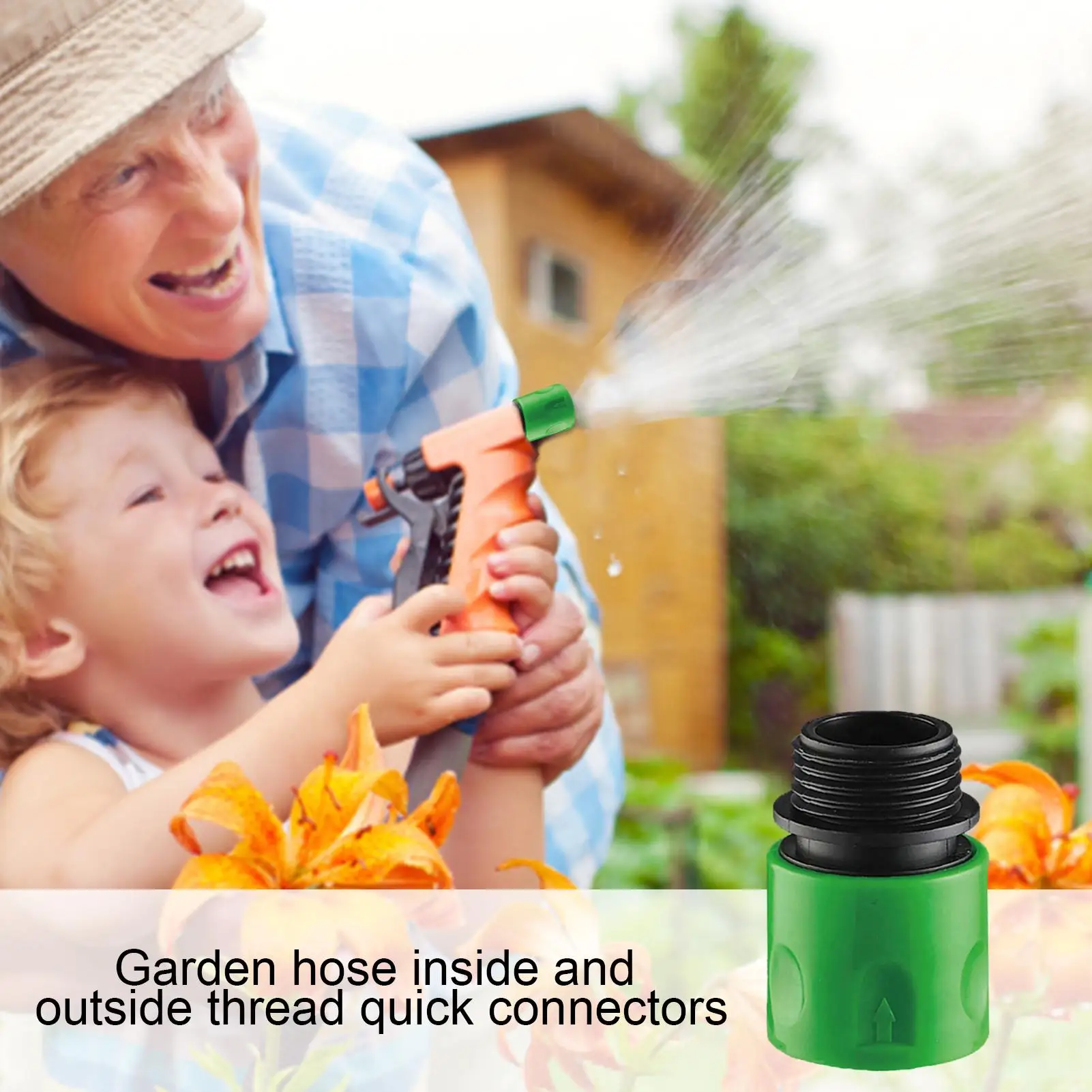 Garden Hose Quick Connector Hose Quick Connector 2 Pieces Multi-Function Water Hose Quick Connect Fittings Flexible Quick