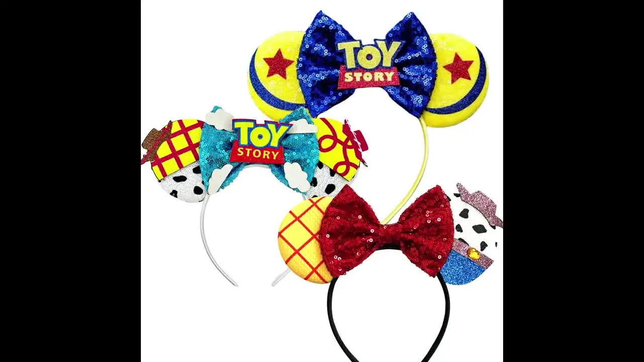 Mickey Mouse Ears Headbands Women Bows Hair Accessories Toy Story Headband for Girls Kids Buzz Lightyear Alien Headwear