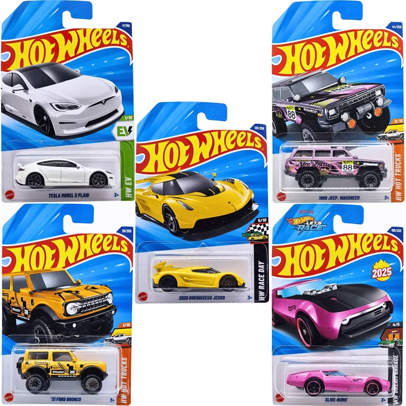 Новый чехол Hot Wheels Cars 2025 E 1:64 Mustang Honda Aston Martin Chevy Koenigsegg, литая под давлением модель автомобиля, автомобили