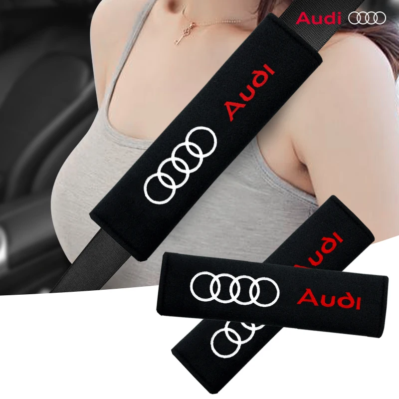 2PCS Car Seatbelt Shoulder Pad Driving Seat Belt Vehicle Pad Cover For Audi s line A4 b6 b8 b7 b9 b5 A6 A3 A8 Q3 Q5 Q7 Q8