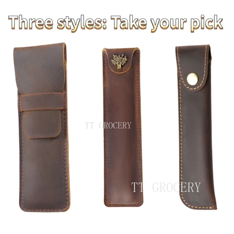 Skórzany piórnik w stylu vintage pióro wieczne uchwyt na artykuły biurowe pokrowiec ochronny biurowe artykuły szkolne Retro etui na długopisy