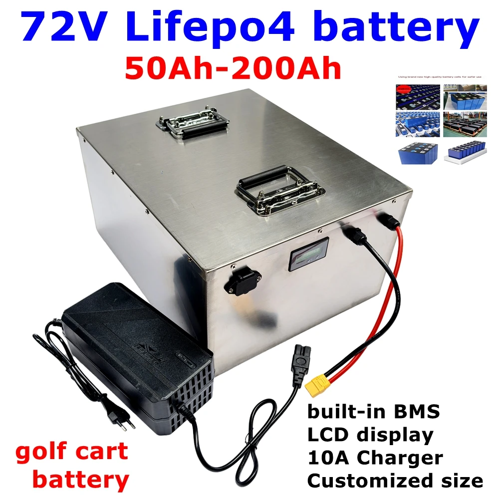 

LT-72V 50Ah 60AH 80AH 100AH 120AH 150Ah 200AH LifePo4 Lithium Battery, Golf Cart, Electric Vehicle+Charger.