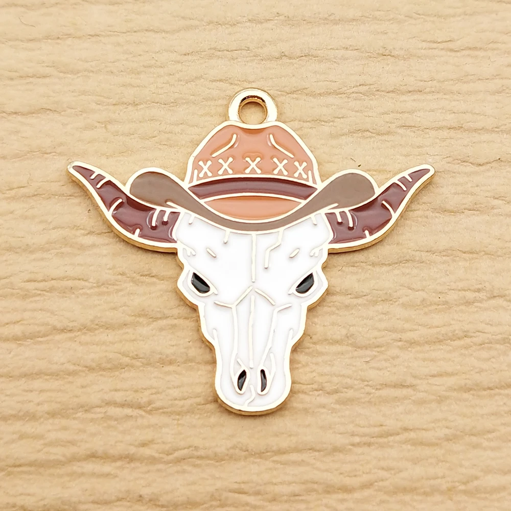 10pcs Cowboy Charm for Jewelry Making Necklace Earring Keychain Phone Bracelet Pendant Diy Accessories Alloy Metal Gold Plated