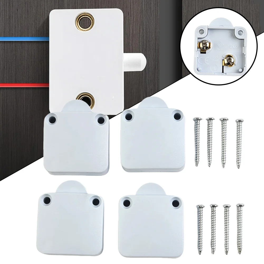 Gate Switch Pantry Switch Cabinet Door Closet Light Self-reset White 202A 4pcs Indoor Outdoor Newest 100% Brand New