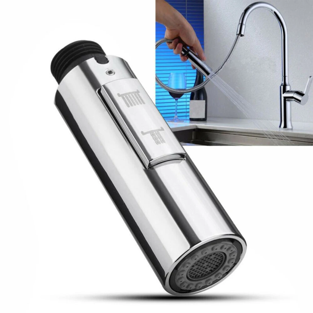 Kitchen Faucet Head Pull Out Shower Nozzle Sprayer Bathroom Sink Tap Replacement Silver Faucet Head Aerator Bath Accessories