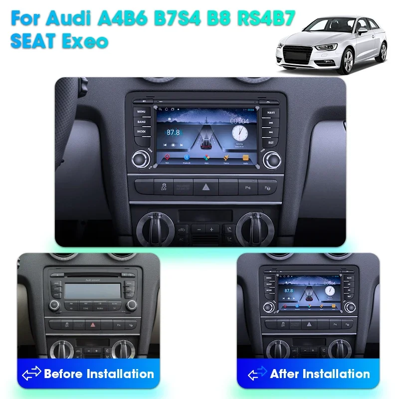 Srnubi CarPlay Auto Android 12 Car Radio for Audi A3 8P 2003-2013 Multimedia Video Stereo GPS Navigation Autoradio 4G Head Unit