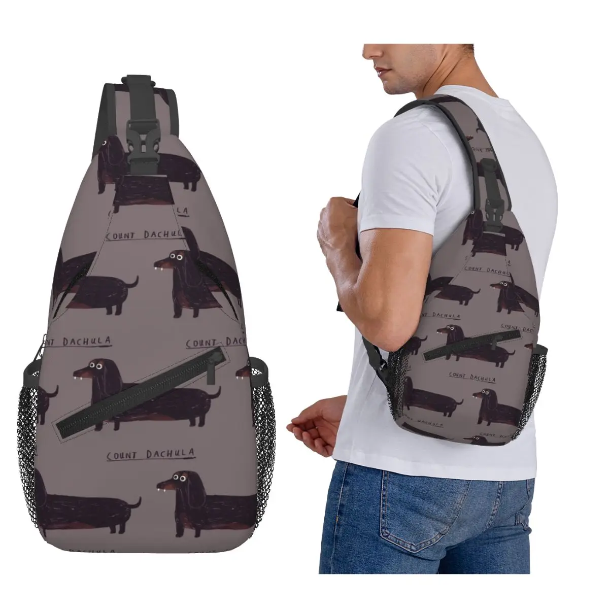 

Kawaii такса мода Wiener Badger колбаса собака нагрудная сумка мужской слинг рюкзак через плечо нагрудная сумка походная рюкзак сумка на плечо