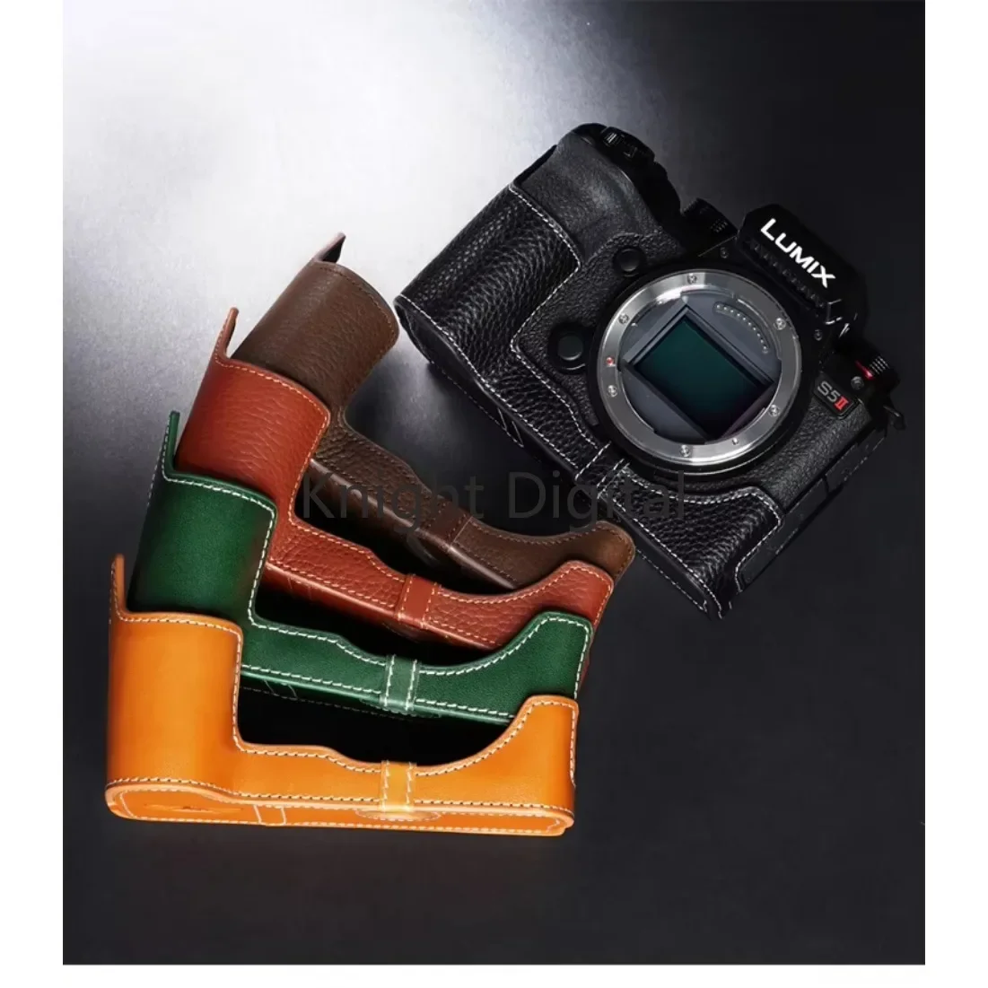 Genuine Leather Cowhide Bag Body Camera Half Case For LUMIX DC-S5 Ii S5M2 Protective Cover Sleeve Box Base Handwork Photo benro
