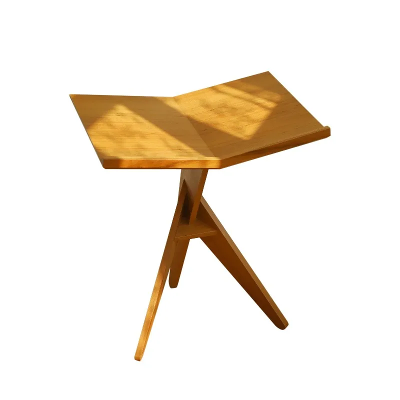 Medieval teak solid wood reading rack, reading rack, simple magazine rack, floor-to-ceiling retro book and newspaper rack