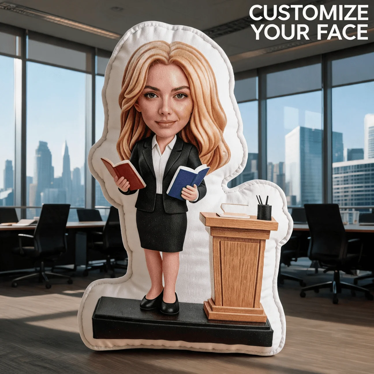 Personalized Lawyer-Themed Photo Cushion - Custom Face/Name/Photo Insert Suitable for Sofa &, Professional Suit Pillow, Hand Was