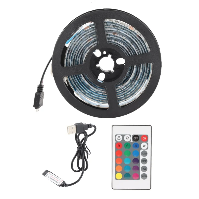 

5V USB Led Strip Lights 16 Colors And 4 Modes Rainproof Flexible Color Changing RGB LED Light Strip With Rmote Control