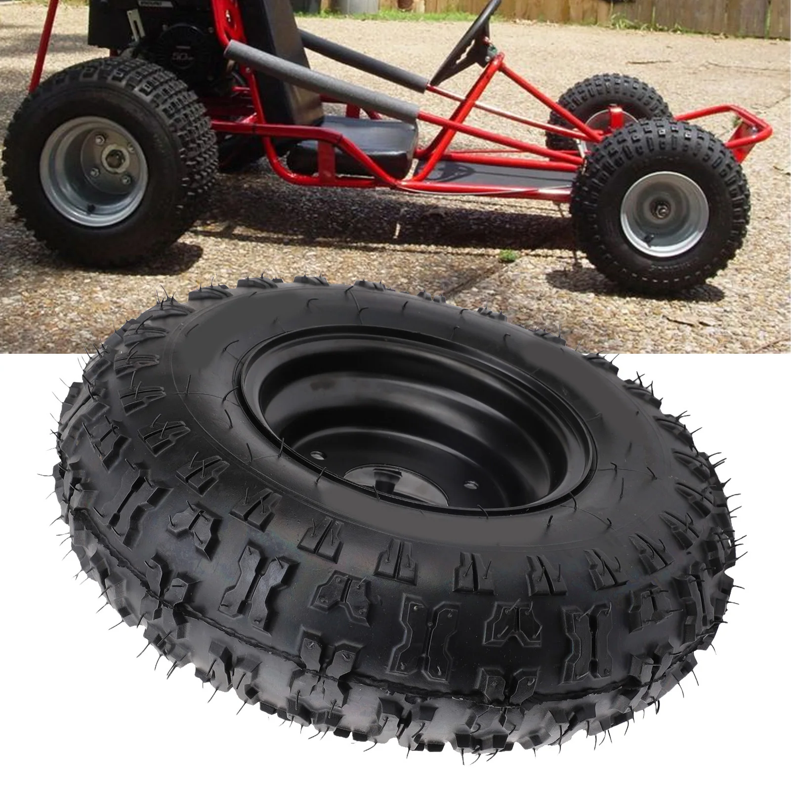 13x5-6 13x5.00-6 Tire 4 Ply Tubeless 3 Stud 6 Inch Rubber Tire with Rim for ATV Quad Off Road Go Kart Golf Cart Mini Bike Mower