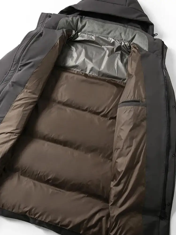 

Extreme Cold Series Men's Long Over-Knee 90 down Filled Jaet Full-body Glue Loing Velvet Proc Trendy Outerwear Coat