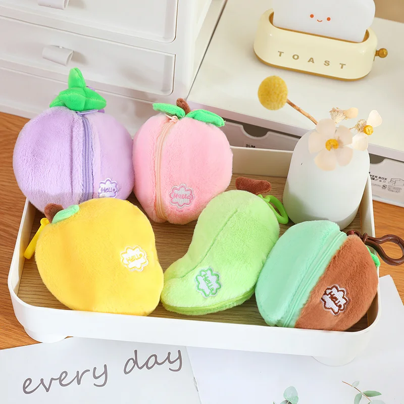 

1pc 13cm Fruit Animal Pendant Kawaii Plush Key Chain For Friends And Classmates Delicate Practical Gift