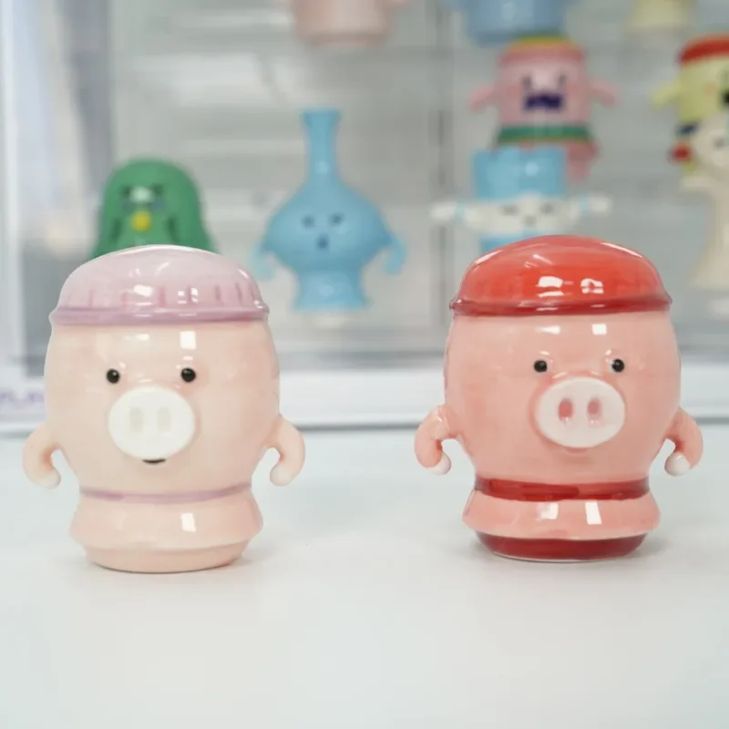Ceramic Animals Pottery Figurine Crossings Game Model Collection Toys Desktop Ornament Kawaii Miniature Decoration Girls Gifts