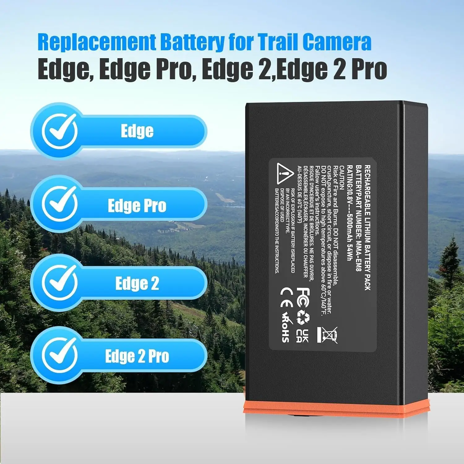 5000mAh Replacement Battery Pack for Trail Cameras (4-Pack)