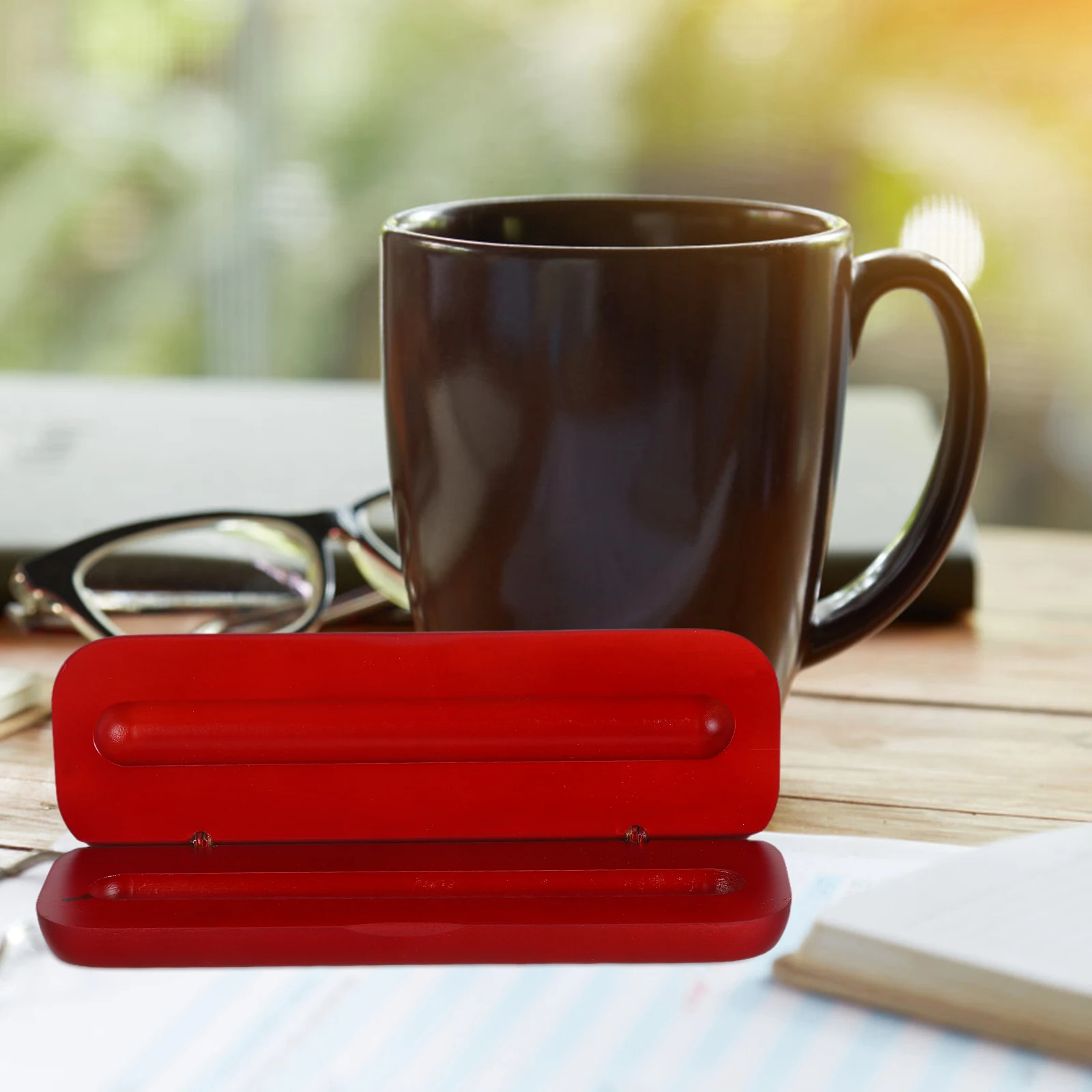 

Elegant Single Pen Holder Wooden Gift Box for Men Women Kids Suitable As Teacher Writer Business Gift Pen Display Case Storage