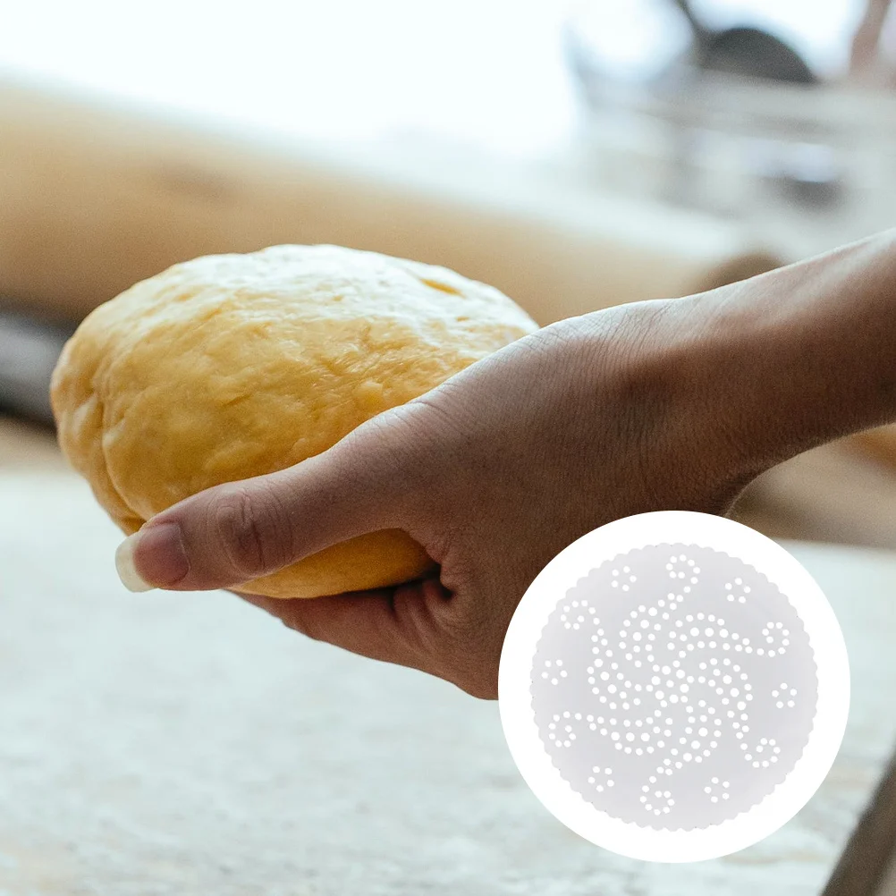 

500 pcs Steaming Paper Round Silicone Liners Oil Drain Holes Non-Stick For Air Fryer Microwave Oven Baking Kitchen Supplies