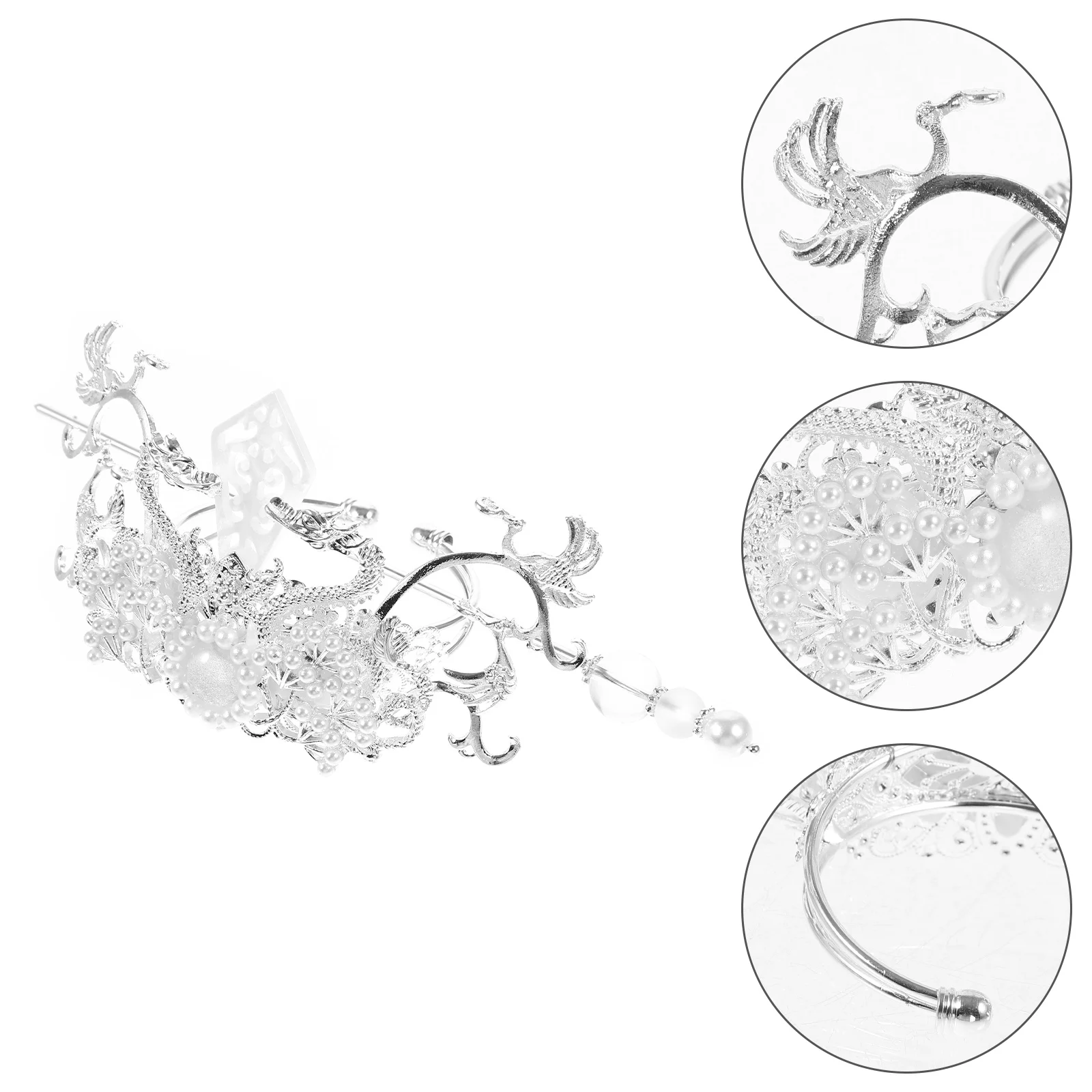 

1 Set Alloy Ancient Style Crane Hairpin Vintage Hair Stick Women Hanfu Traditional Chinese Bun Cuff Clips Barrette Pins Braid