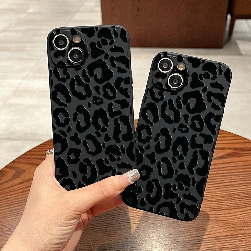 Luxury Irregular Element iPhone Case For iPhone 16 15 14 13 12 11Pro Max XR X XS 14 15 16 Puls Soft Silicone Black iPhone Case