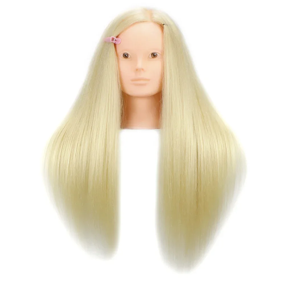 رأس عارضة أزياء مع شعر حقيقي 100% لتسريحات الشعر والمكياج وتصفيف الشعر والتدريب على التجميل ورؤوس الدمى الممارسة الاحترافية