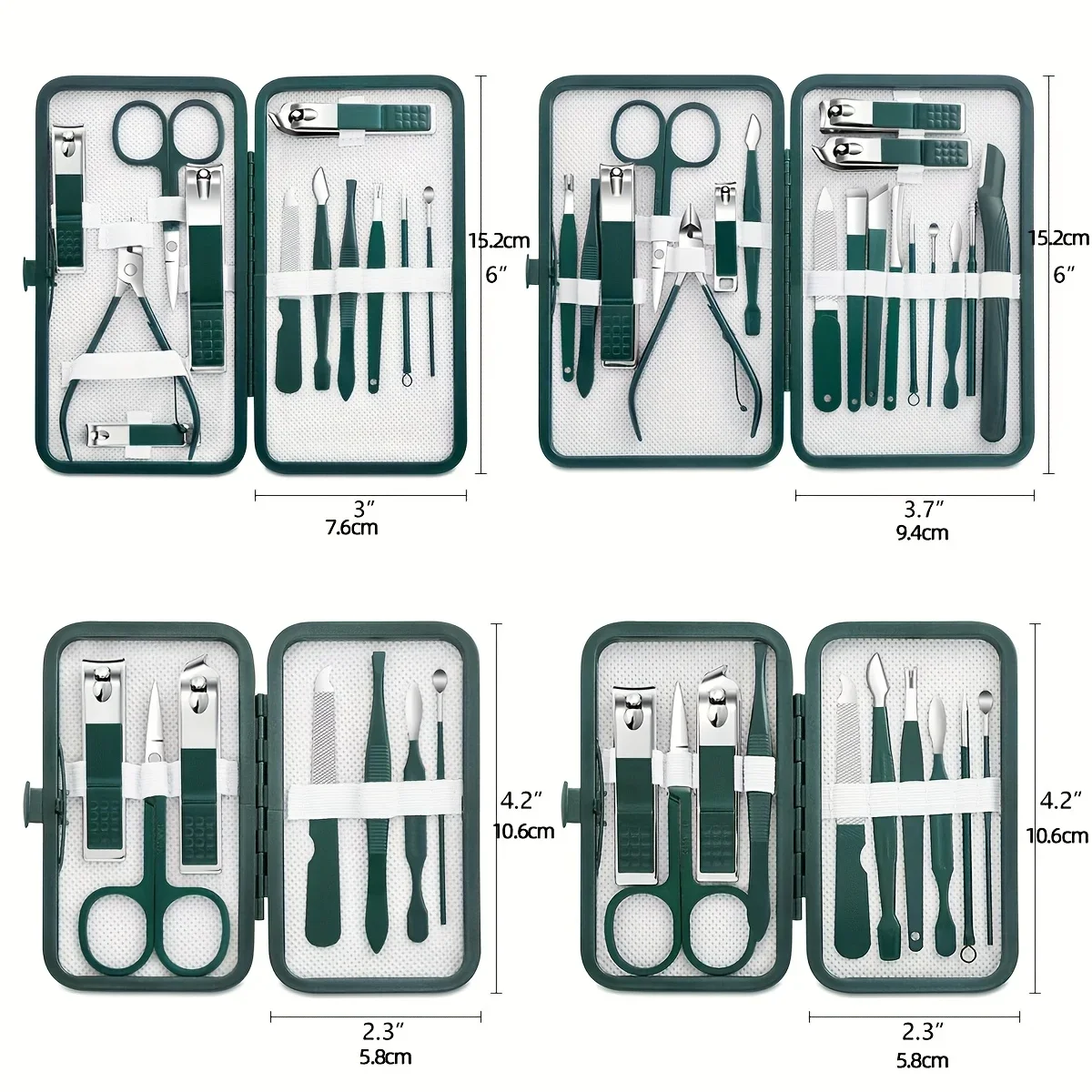 Tagliaunghie e set per pedicure in acciaio inossidabile per unghie verdi e strumenti di bellezza per unghie dei piedi, kit professionale per rifinitura manicure