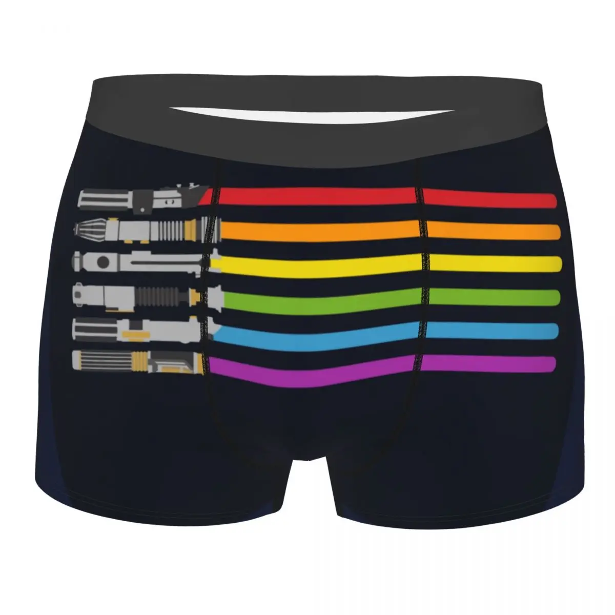 

Men's Lightsaber Rainbow Underwear Gay LGBT Lesbian Queer Boxer Briefs Shorts Panties Homme Breathable Underpants Plus Size