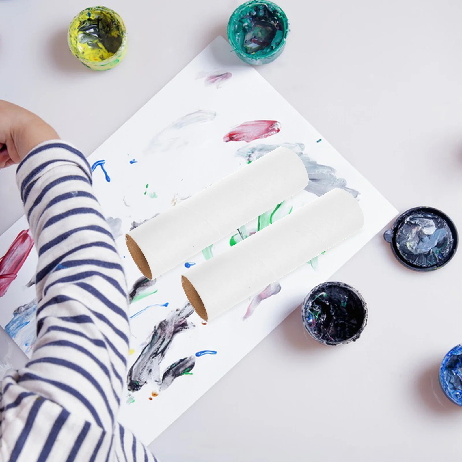 18Pcs Wind Chime Paper Tubes for DIY Craft Projects Sturdy Round Cardboard Rolls Art Classroom Kindergarten Creative Learning