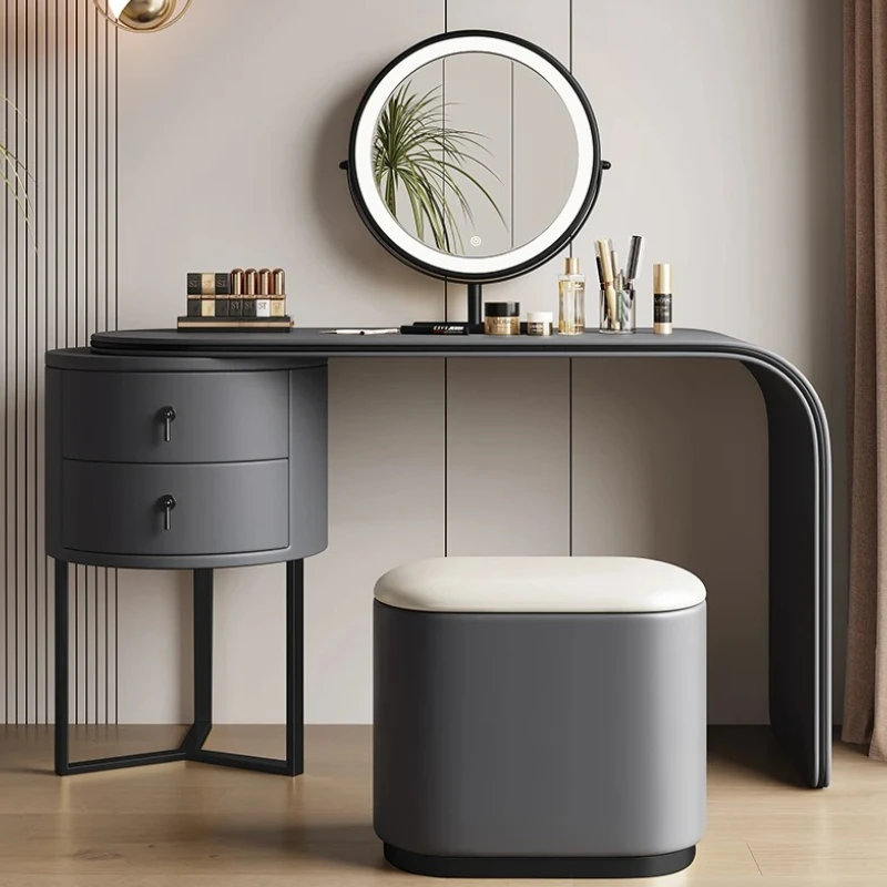 

Nordic Bedroom Luxury Dresser Vanity Stool Cabinet Light Mirror Dressers Make Up Table Drawer Tocador De Maquillaje Furniture
