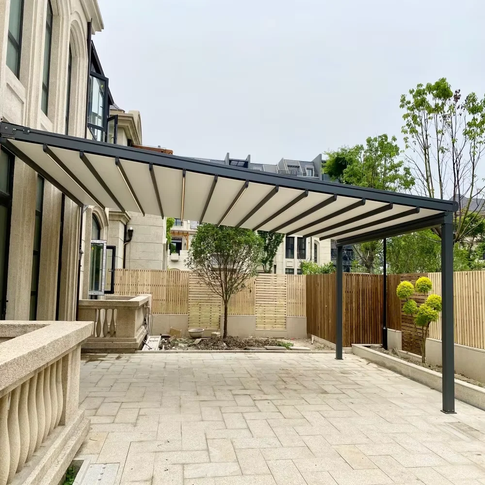 Motorized Waterproof Pergola Roof Canopy Bioclimatic Retractable Aluminium Pergola