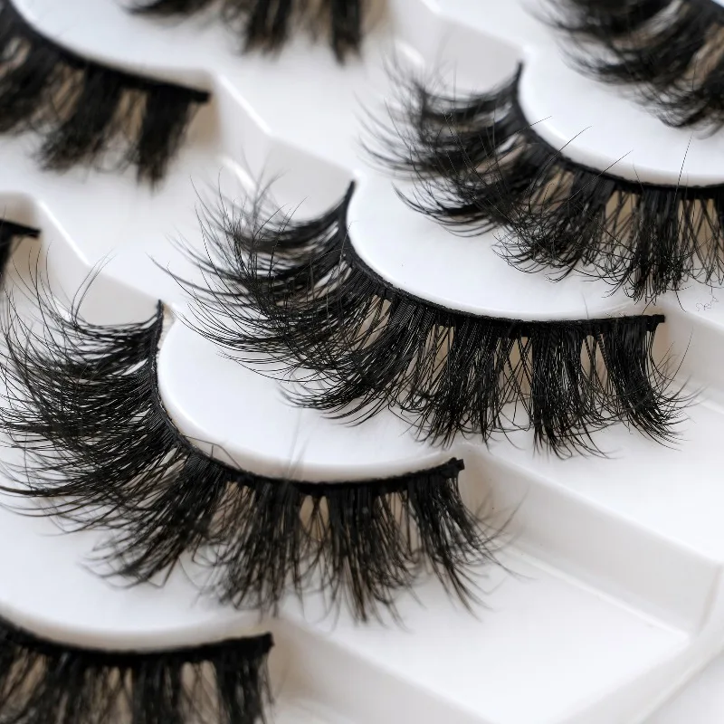 7Pairs False Eyelashes Voluminous Crisscross Fluffy Style Natural Dramatic Full Strip Lashes Cruelty-Free Easy Apply Makeup Tool
