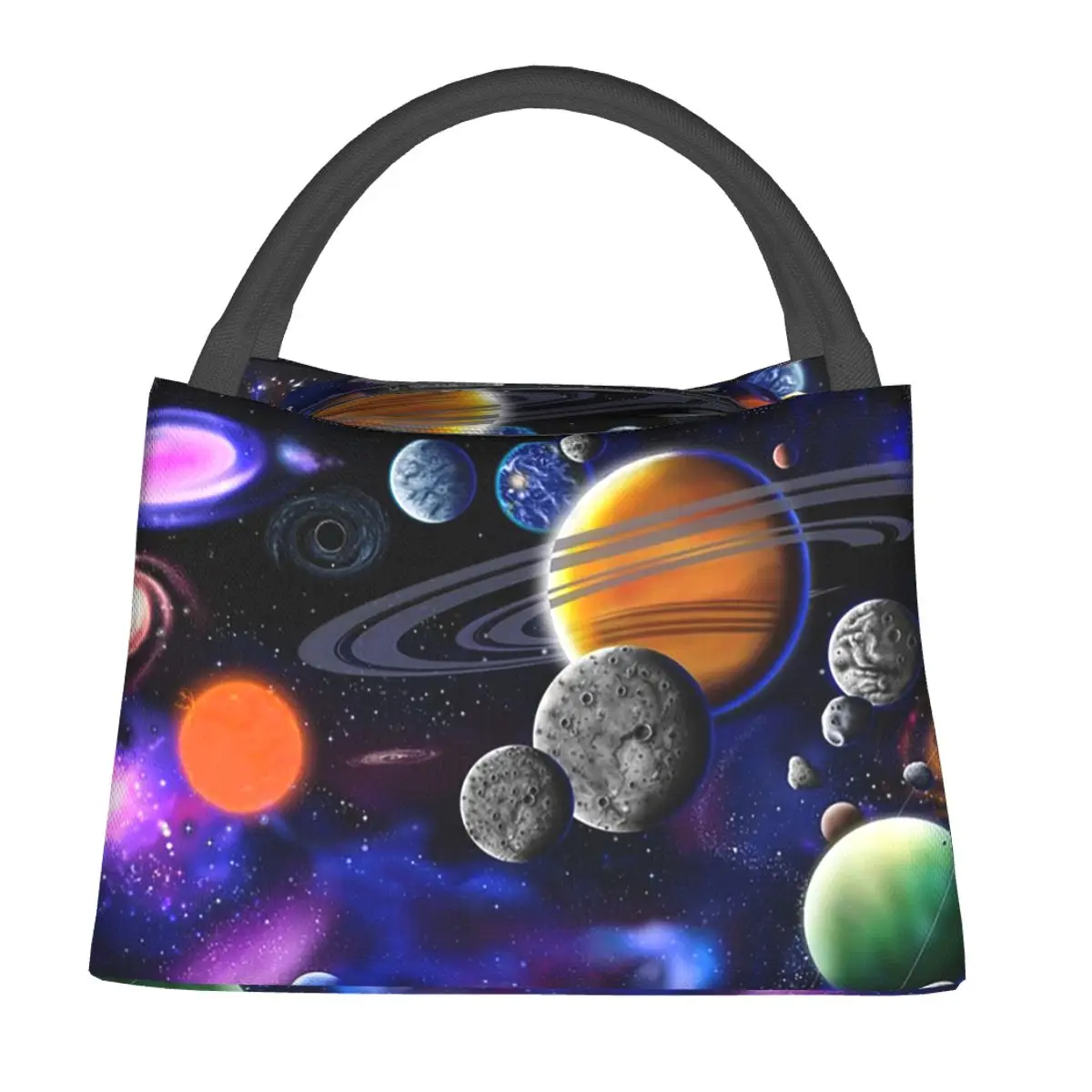 Solar System Space Planets Universe Insulated Lunch Bag for Women Kids Leakproof Food Boxes Thermal Lunch Box Tote