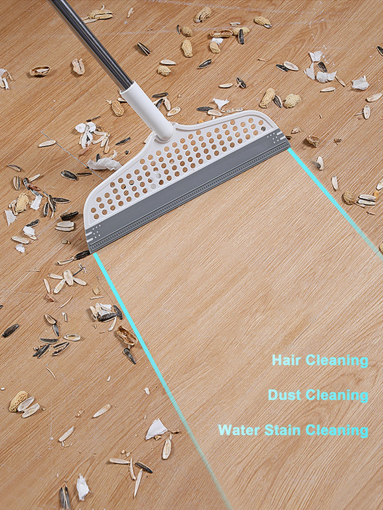 Magic Broom Long Pole Assembled Scraper For Sweeping Hair Bathroom Household Mop Broom