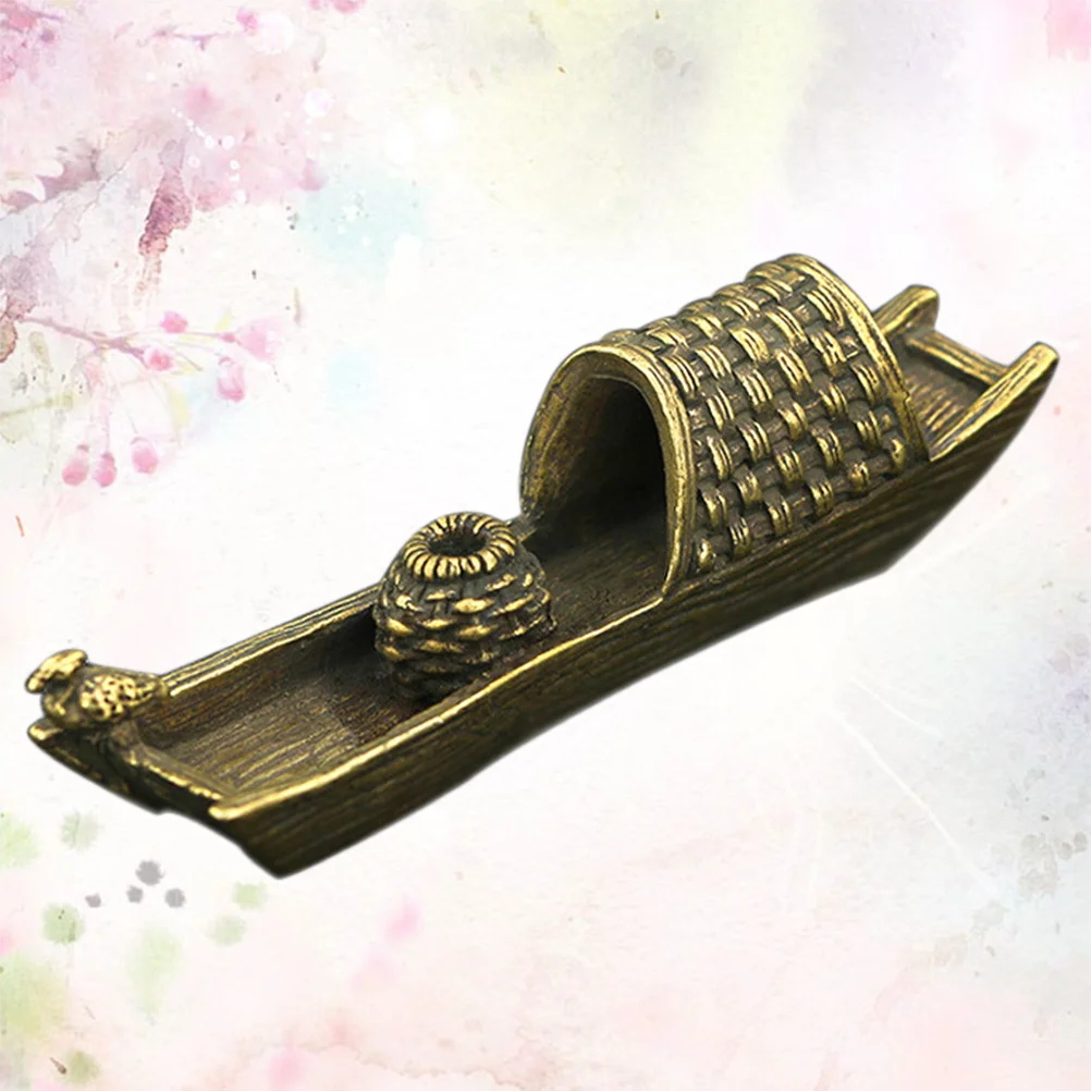 

1Pcs Brass Incense Burner Boat Design Aroma Stove Tea Ceremony Accessories Table Ornament for Meditation Yoga Sauna