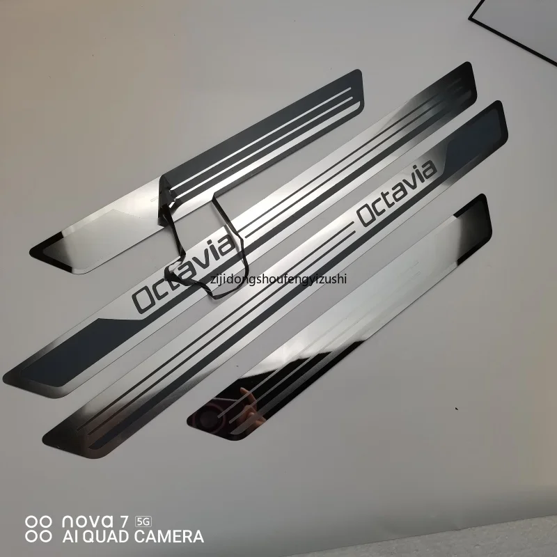

FOR Skoda Octavia A5 A7 A9 2007-2008 2009 -2018 Stainless Steel Door Sill Scuff Plate Welcome pedal Car Accessories