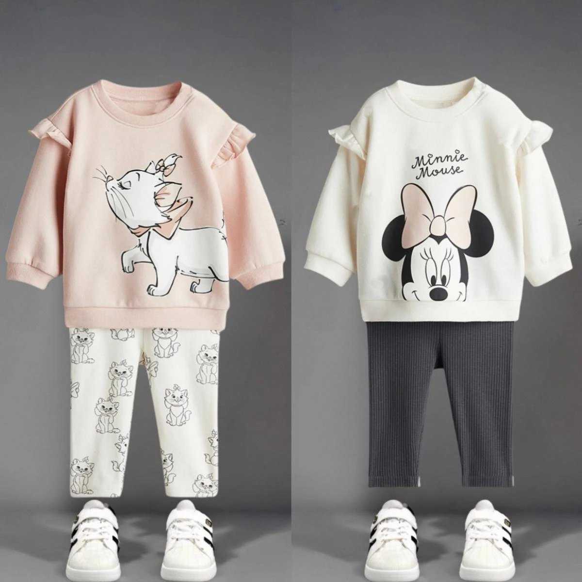 

Cartoon Cute Baby Girls Sweatshirt Outfits Spring Fall Kids Clothing Long Sleeved Suit Loose Casual Children's Tracksuits 1-6Y