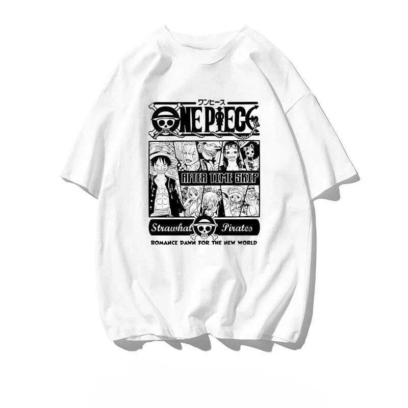 Bandai One Piece Anime T Shirt for Men Boys Fashion Trend Loose Short Sleeve Tops Student Casual Tee