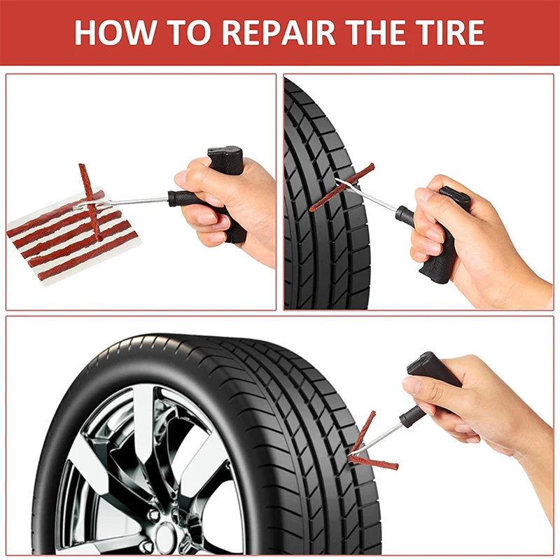 Tubeless Tire Repair Strips Stiring Glue for Tyre Puncture Emergency Repair Rubber Strips Car Moto Bike Vacuum Tire Repair Tools